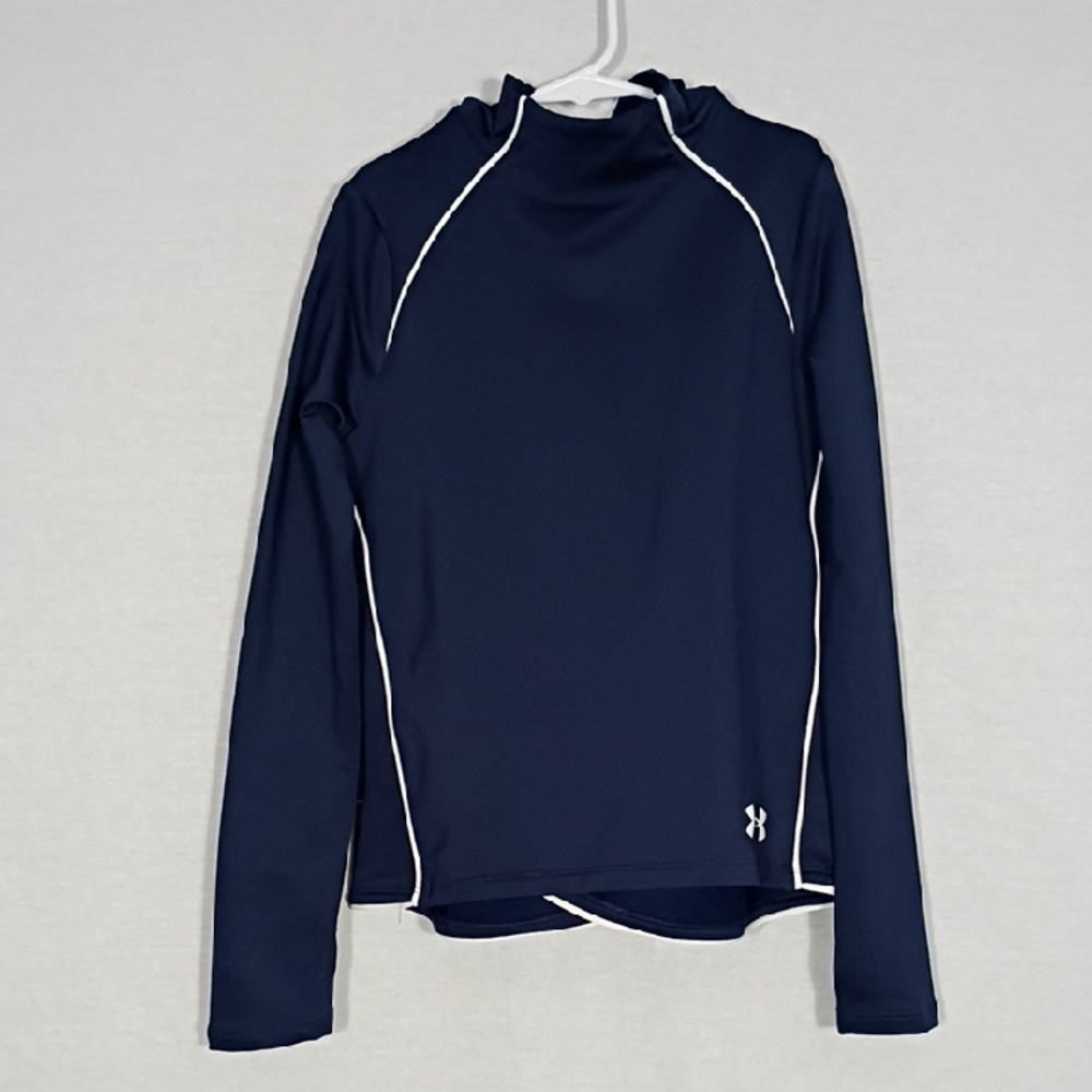 NWT Under Armour Blue CW Long Sleeve Hoodie Loose Girls Size Youth Medium